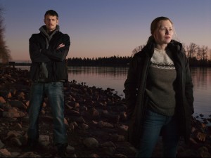 Mireille Enos and Joel Kinnaman in "The Killing" -- Photo courtesy of AMC