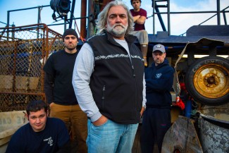 Captain Wild Bill Wichrowski and his team on the Bering Sea — Photo courtesy of Jason Elias / Discovery Channel