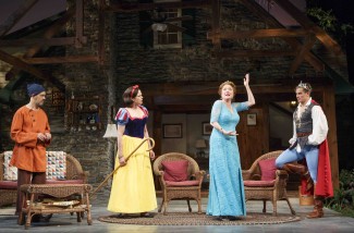 The cast of 'Vanya and Sonia and Masha and Spike' includes, from left, David Hyde Pierce, Sigourney Weaver, Kristine Nielsen and Billy Magnussen — Photo courtesy of Carol Rosegg
