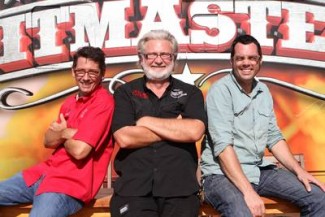 The judges of 'BBQ Pitmasters' include, from left, Tuffy Stone, Myron Mixon and Aaron Franklin — Photo courtesy of Destination America