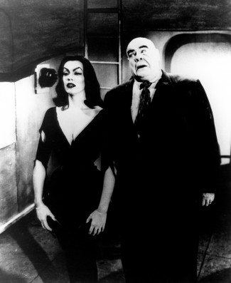 Vampira and Tor Johnson in Ed Wood's 'Plan 9 from Outer Space' (1959). Photo courtesy of Film Forum. Playing Aug. 20 & Aug. 28
