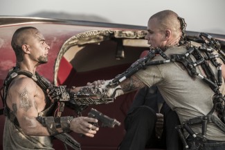 Matt Damon and Jose Pablo Cantillo in 'Elysium' — Photo courtesy of Stephanie Blomkamp