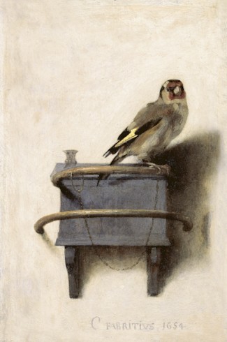Carel Fabritius (1622–1654) The Goldfinch, 1654 Oil on panel 33.5 x 22.8 cm Royal Picture Gallery Mauritshuis, The Hague