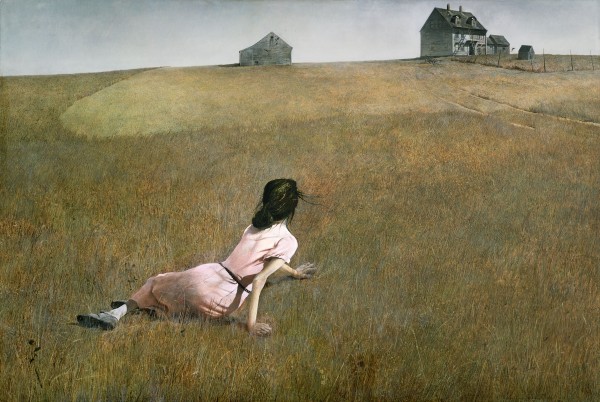 Andrew Wyeth (American, 1917–2009). Christina’s World. 1948. Tempera on panel. 32 1/4 x 47 3/4″ (81.9 x 121.3 cm). The Museum of Modern Art, New York. Purchase. ©Andrew Wyeth