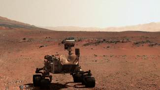 Curiosity Rover on Mars — Photo courtesy of Discovery Channel