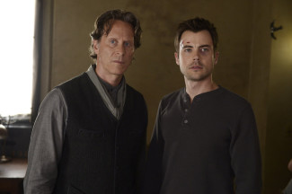 Helix stars, from left, Steven Weber and Matt Long — Photo courtesy of Philippe Bosse / Syfy