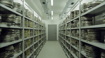A nitrate film vault in the Federal Film Archive in Hoppegarten, Germany. As seen in Forbidden Films, a film by Felix Moeller. Photo courtesy of Zeitgeist Films