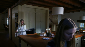 From left, Deanna Dunagan and Olivia DeJonge star in M. Night Shyamalan's The Visit. Photo courtesy of Universal Pictures.