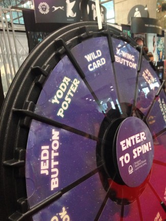 Spin for a chance to win a book at New York Comic Con. Photo by John Soltes.