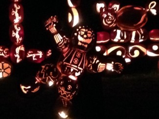 The Great Jack O'Lantern Blaze in Croton-on-Hudson, N.Y., features a carnival train scene. Photo by John Soltes.