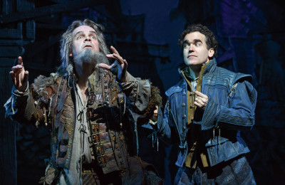 From left, Brad Oscar and Brian d'Arcy James star in Something Rotten!, currently playing the St. James Theatre on Broadway. Photo courtesy of Joan Marcus.