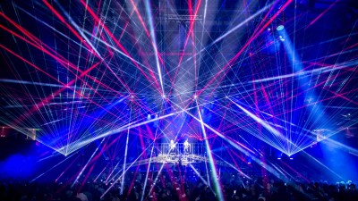 Laser lights produce a variety of angles at a recent Trans-Siberian Orchestra concert. Photo courtesy of Jason McEachern.