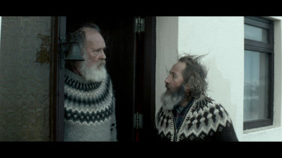 Theodór Júlíusson as “Kiddi” (left) and Sigurður Sigurjónsson as “Gummi” (right) in Rams directed by Grímur Hákonarson. Photo courtesy of Cohen Media Group