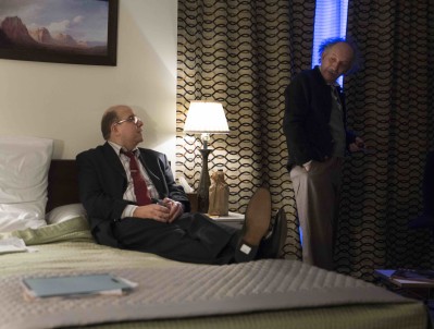 Michael Pemberton and Max Baker used to be roommates and now they share a hotel room stage in Insignificance. Photo courtesy of Jenny Anderson.