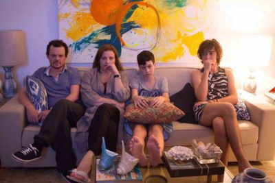 From left, Matheus Nachtergaele, Dani Nefusi, Daniel Botelho and Naomi Nero star in Don't Call Me Son, a film by Anna Muylaert. A Zeitgeist Films release. Photo courtesy of Aline Arruda.